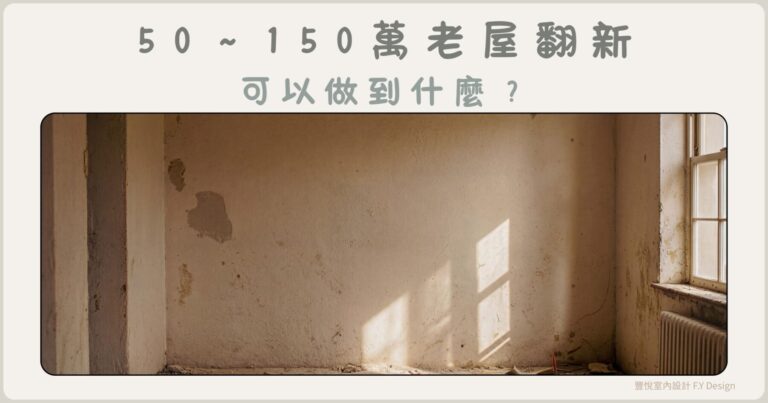 50～150 萬老屋翻新預算情境示意圖