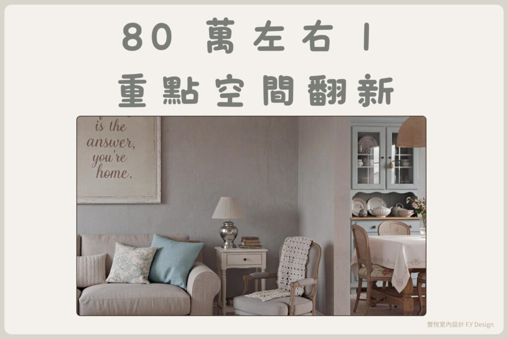 80 萬左右老屋翻新重點空間翻新情境示意