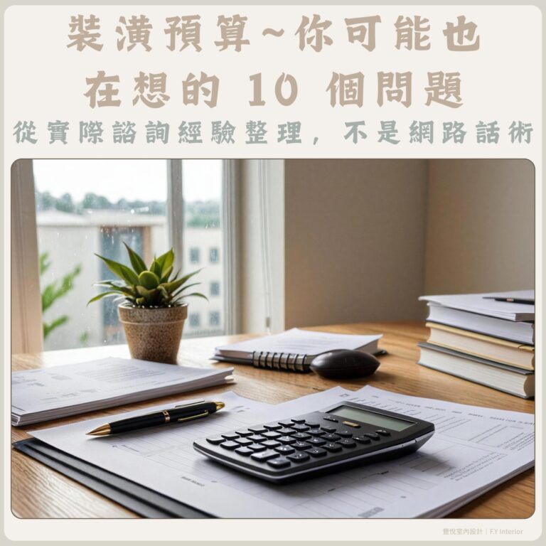 裝潢預算常見問題整理，從實際諮詢經驗出發，協助屋主在裝潢前釐清預算方向