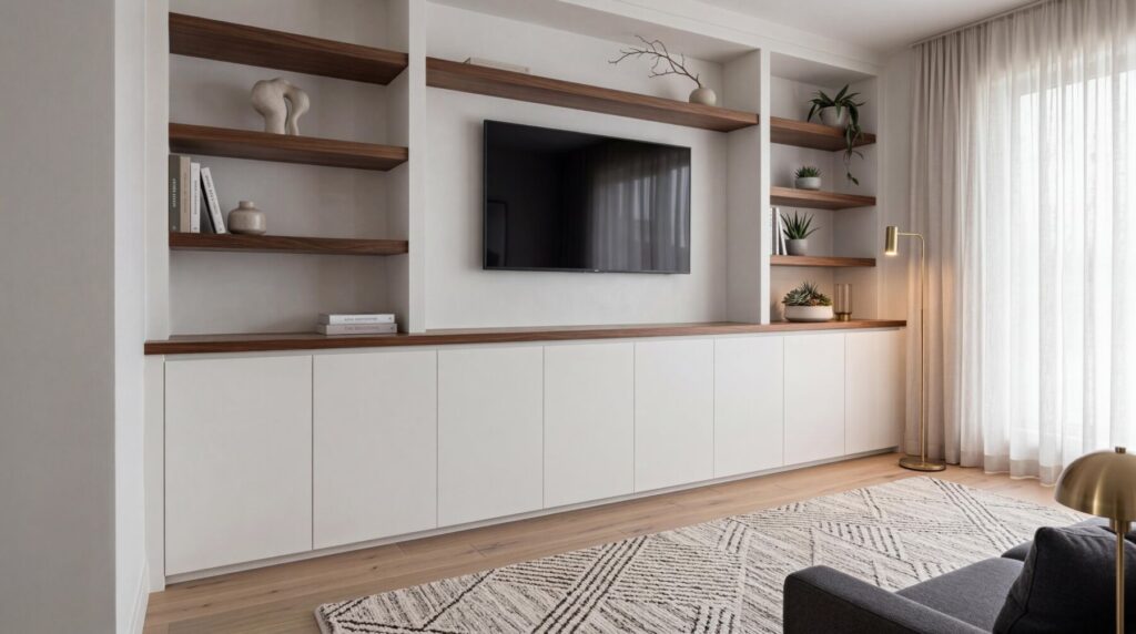 新成屋收納比例與系統家具配置示意