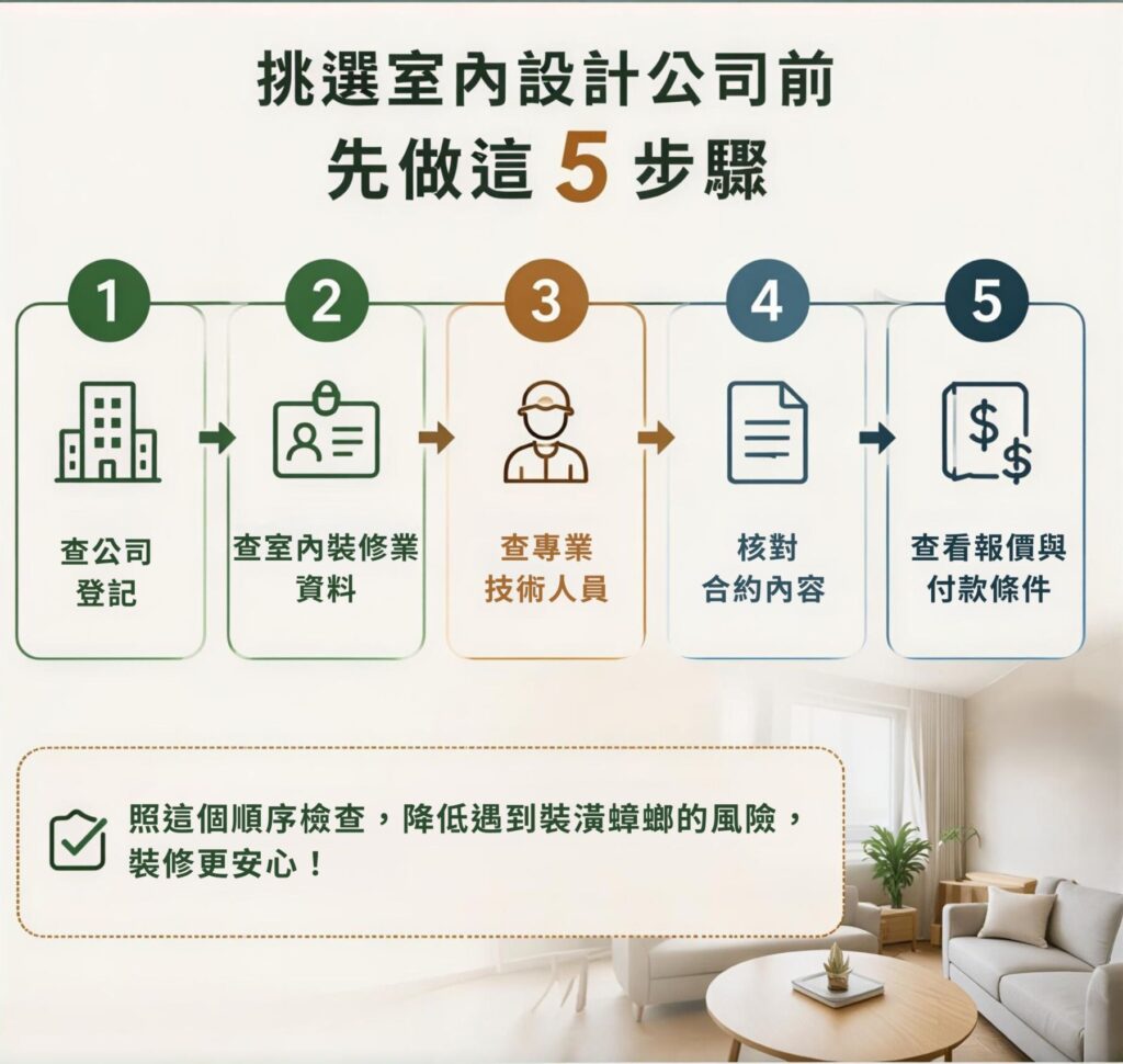 挑選室內設計公司前先做這 5 步，查核流程整理